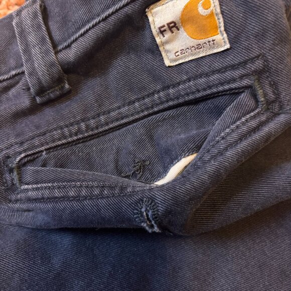 Carhartt Mens Trousers Navy Blue W38 L30 Flame Resistant CAT 2 Work Pants 371-20 - Picture 4 of 8